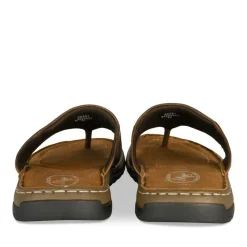 Tongs MARRON Homme CUIR Motif Uni A Enfiler