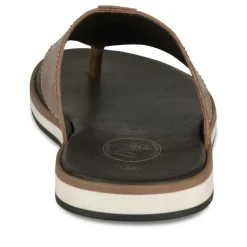 Tongs MARRON Homme CUIR Motif Uni A Enfiler