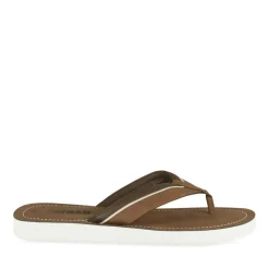 Tongs MARRON Homme Motif Uni A Enfiler