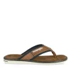 Tongs MARRON Homme Motif Uni A Enfiler