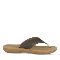 Tongs MARRON Homme Motif Uni A Enfiler