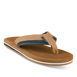 Tongs MARRON Homme Motif Uni A Enfiler