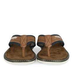 Tongs MARRON Homme Motif Uni A Enfiler