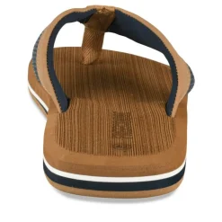 Tongs MARRON Homme Motif Uni A Enfiler