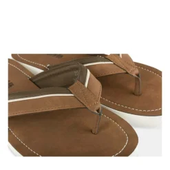 Tongs MARRON Homme Motif Uni A Enfiler