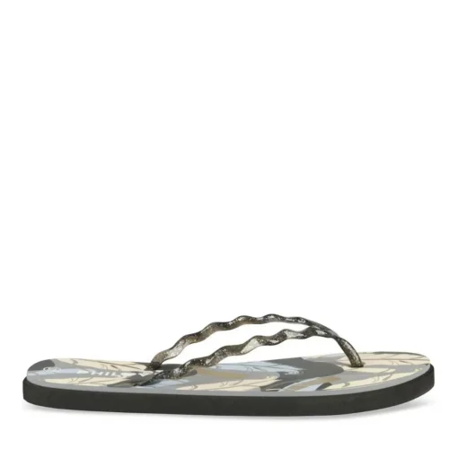 Tongs NOIR Femme Motif Uni A Enfiler