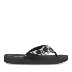 Tongs NOIR Femme Motif Uni A Enfiler