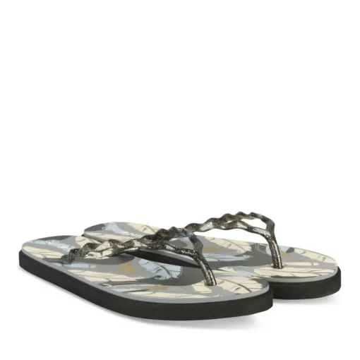 Tongs NOIR Femme Motif Uni A Enfiler