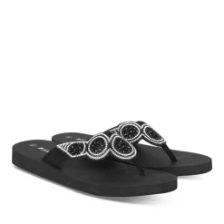Tongs NOIR Femme Motif Uni A Enfiler