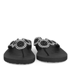 Tongs NOIR Femme Motif Uni A Enfiler