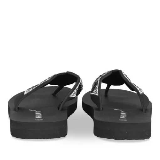 Tongs NOIR Femme Motif Uni A Enfiler