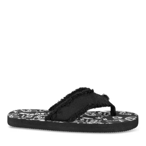 Tongs NOIR Garçon Motif Uni A Enfiler