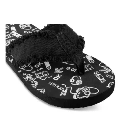 Tongs NOIR Garçon Motif Uni A Enfiler