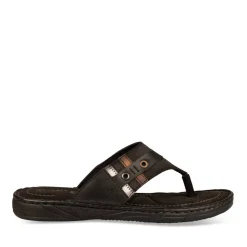 Tongs NOIR Homme CUIR