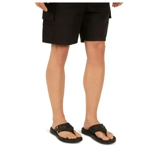 Tongs NOIR Homme CUIR