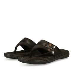 Tongs NOIR Homme CUIR