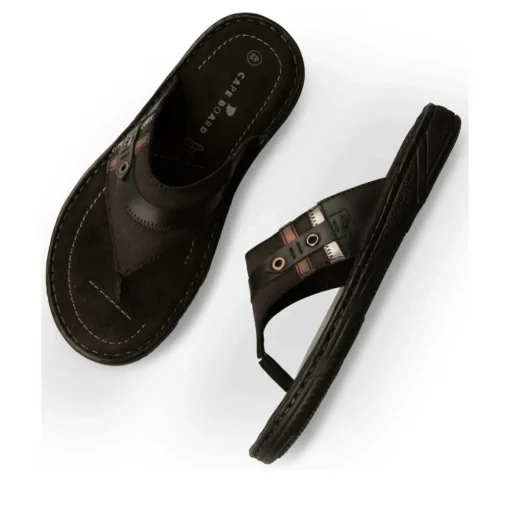 Tongs NOIR Homme CUIR