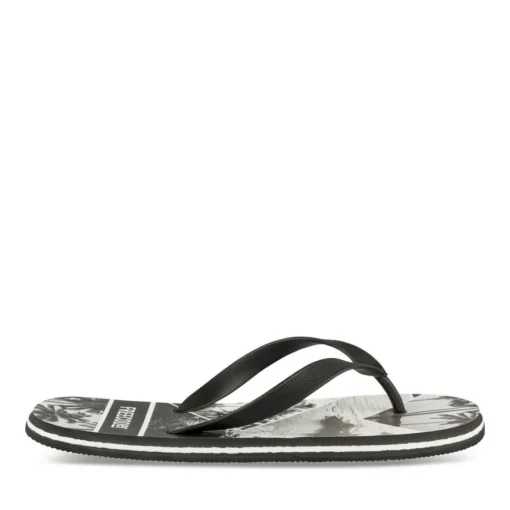 Tongs NOIR Homme Motif Uni A Enfiler