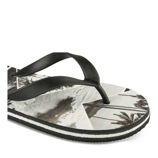 Tongs NOIR Homme Motif Uni A Enfiler