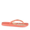 Tongs ORANGE Femme Motif Uni A Enfiler