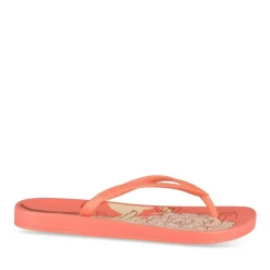 Tongs ORANGE Femme Motif Uni A Enfiler