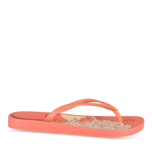 Tongs ORANGE Femme Motif Uni A Enfiler