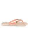 Tongs ORANGE Femme Motif Uni A Enfiler