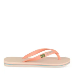 Tongs ORANGE Femme Motif Uni A Enfiler