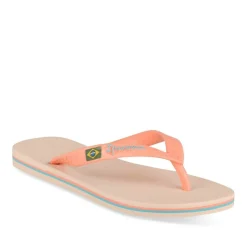 Tongs ORANGE Femme Motif Uni A Enfiler