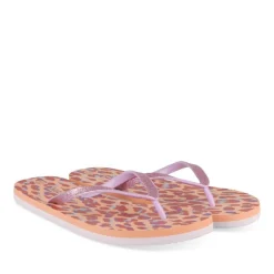Tongs ORANGE Femme Motif Uni A Enfiler