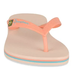 Tongs ORANGE Femme Motif Uni A Enfiler