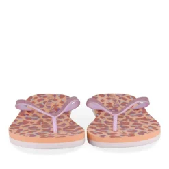 Tongs ORANGE Femme Motif Uni A Enfiler