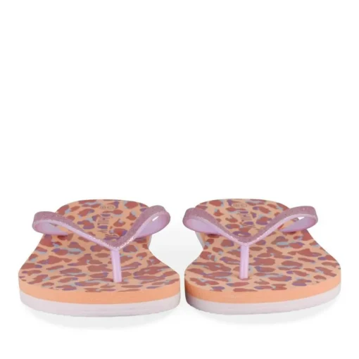 Tongs ORANGE Femme Motif Uni A Enfiler