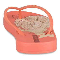 Tongs ORANGE Femme Motif Uni A Enfiler