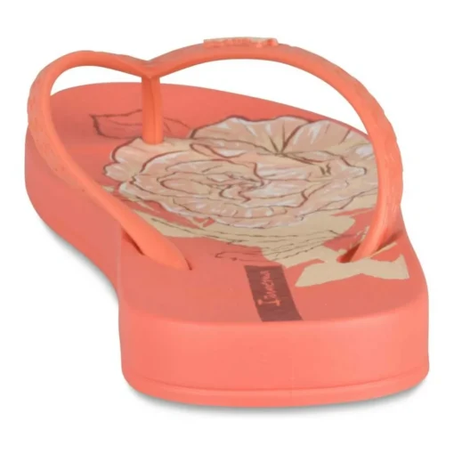Tongs ORANGE Femme Motif Uni A Enfiler