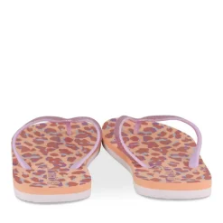 Tongs ORANGE Femme Motif Uni A Enfiler