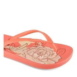 Tongs ORANGE Femme Motif Uni A Enfiler