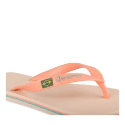 Tongs ORANGE Femme Motif Uni A Enfiler