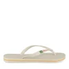 Tongs Plage BEIGE Femme Motif Uni A Enfiler