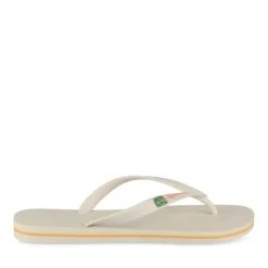 Tongs Plage BEIGE Femme Motif Uni A Enfiler