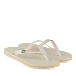 Tongs Plage BEIGE Femme Motif Uni A Enfiler