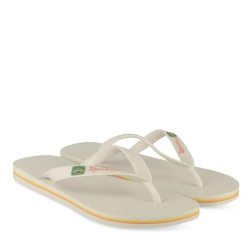 Tongs Plage BEIGE Femme Motif Uni A Enfiler