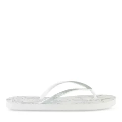 Tongs Plage BLANC Femme Motif Uni A Enfiler