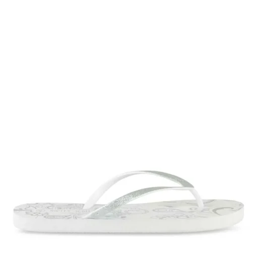 Tongs Plage BLANC Femme Motif Uni A Enfiler