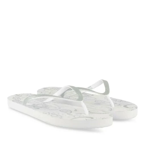 Tongs Plage BLANC Femme Motif Uni A Enfiler