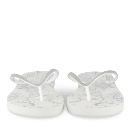 Tongs Plage BLANC Femme Motif Uni A Enfiler
