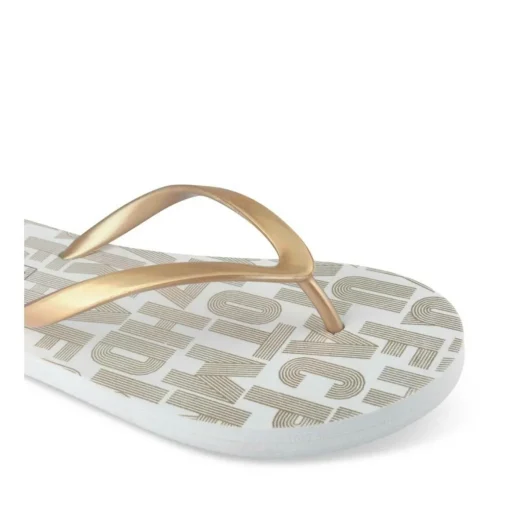 Tongs Plage BLANC Femme Motif Uni A Enfiler
