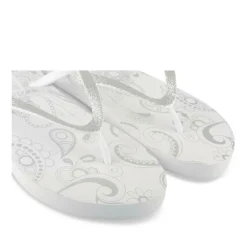Tongs Plage BLANC Femme Motif Uni A Enfiler