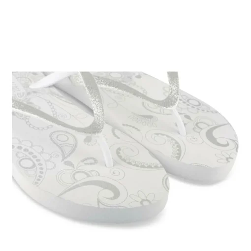 Tongs Plage BLANC Femme Motif Uni A Enfiler