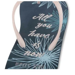 Tongs Plage BLEU Femme Motif Uni A Enfiler